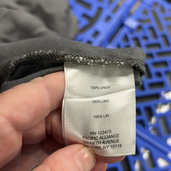 Ellen Tracy Linen Shorts Size XL Gray Drawstring Waist Pockets 100% Linen 4” - Picture 8 of 9